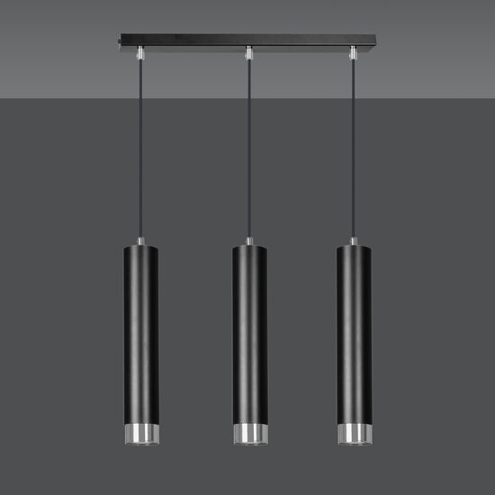 Gavle 3L black GU10 pendant boiler with chrome finish