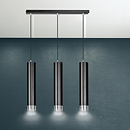 Emibig Emibig Gavle 3L negro GU10 colgante con acabado en cromo - Iluminación elegante para cualquier espacio