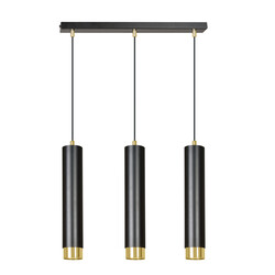 Cylindres suspendus Gavle 3L noir et or GU10