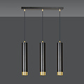 Gavle 3L black and gold hanging cylinders GU10