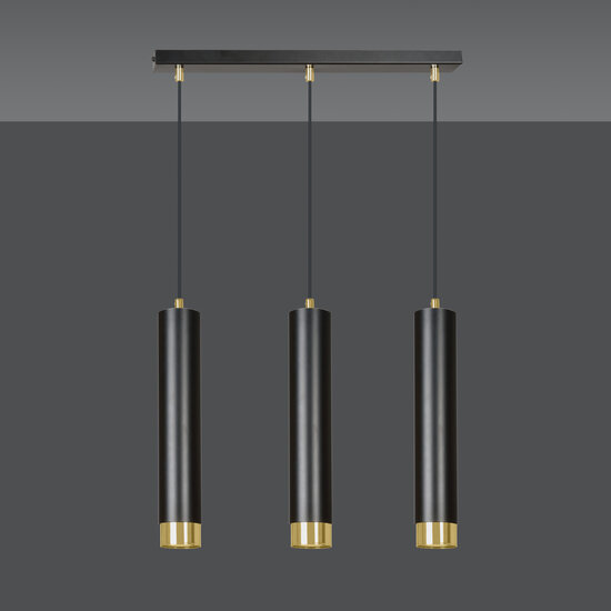 Emibig Emibig Gavle 3L cylindres suspendus noir et or GU10 - Éclairage idéal pour chaque espace
