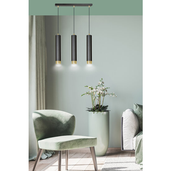 Emibig Emibig Gavle 3L black and gold hanging cylinders GU10 - Ideal lighting for any space