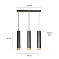 Emibig Emibig Gavle 3L black and gold hanging cylinders GU10 - Ideal lighting for any space