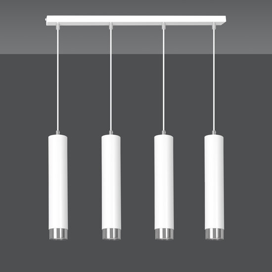 Emibig Emibig Gavle 4L witte pendelkoker GU10 met chroom afwerking - Perfecte verlichting voor elke ruimte