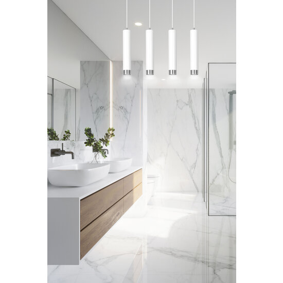 Gavle 4L witte pendelkoker GU10 met chroom afwerking