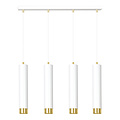 Gavle 4L white and gold hanging lamp GU10 tubes
