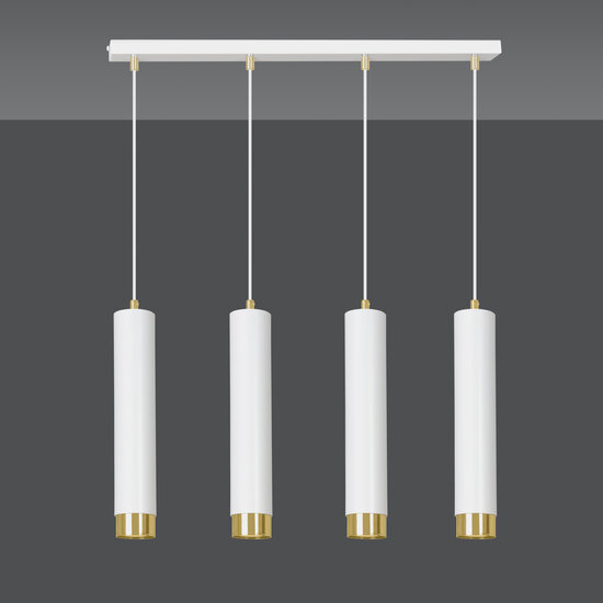 Gavle 4L white and gold hanging lamp GU10 tubes