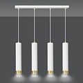 Lampe à suspension Gavle 4L blanche et dorée tubes GU10