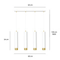 Gavle 4L white and gold hanging lamp GU10 tubes