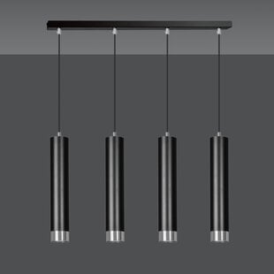 Emibig Gavle 4L noir pendel GU10 avec finition chrome