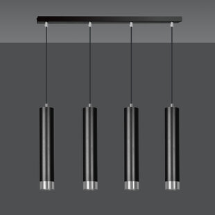Gavle 4L black GU10 pendant boiler with chrome finish