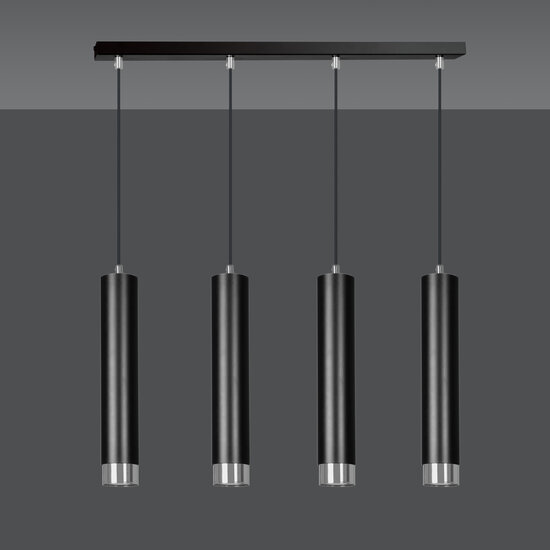 Emibig Emibig Gavle 4L noir pendel GU10 avec finition chrome - Idéal pour les intérieurs modernes