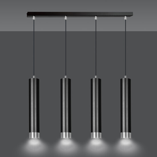 Emibig Emibig Gavle 4L zwarte pendelkoker GU10 met chroom afwerking - Perfect voor moderne interieurs