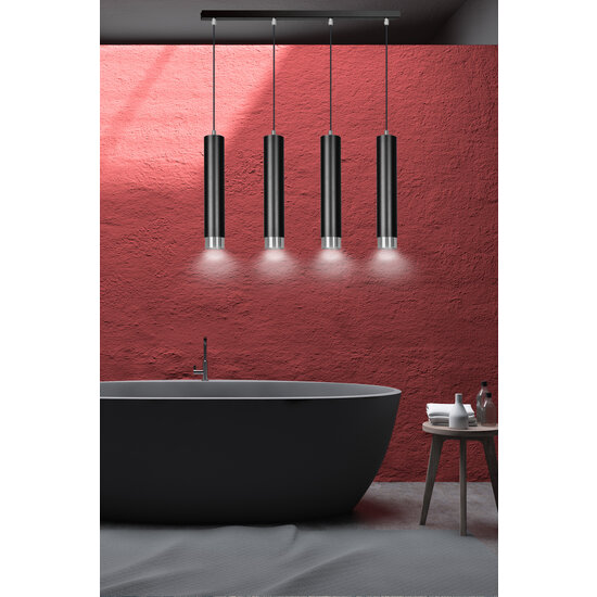 Gavle 4L black GU10 pendant boiler with chrome finish
