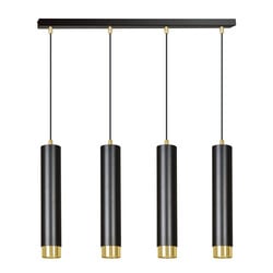 Gavle 4L Hängeleuchte in Schwarz und Gold mit GU10-Röhren