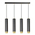 Lampe à suspension Gavle 4L noire et dorée tubes GU10