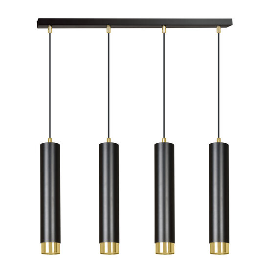 Gavle 4L zwart en goud hanglamp GU10 kokers