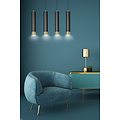 Lampe à suspension Gavle 4L noire et dorée tubes GU10