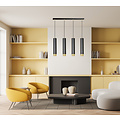 Gavle 4L zwart en goud hanglamp GU10 kokers