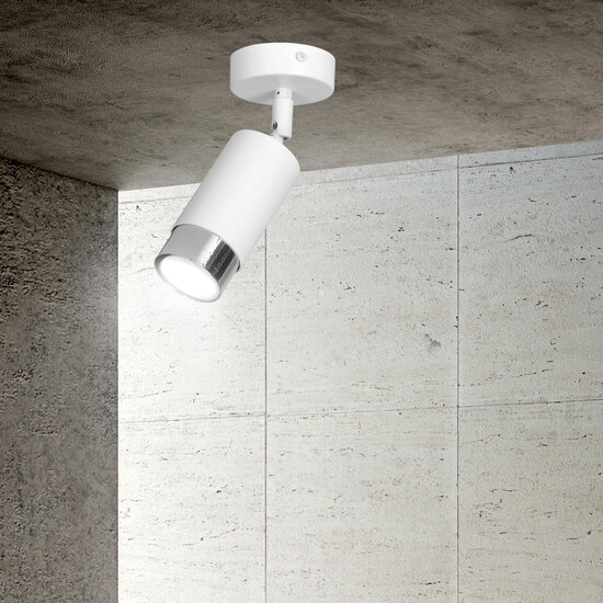 Boras ceiling spotlight GU10 white and chrome luxury finish