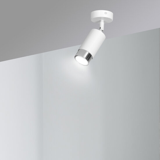 Boras ceiling spotlight GU10 white and chrome luxury finish