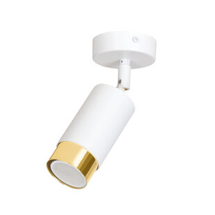 Boras white with gold finish ceiling spotlight orientable GU10