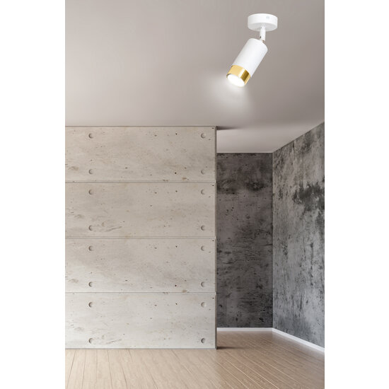 Emibig Emibig Boras plafonnier blanc avec finition dorée orientable GU10 - Éclairage élégant pour tous les intérieurs