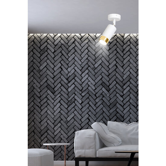 Emibig Emibig Boras wit met goud afwerking plafondspot richtbaar GU10 - Stijlvolle verlichting voor elk interieur