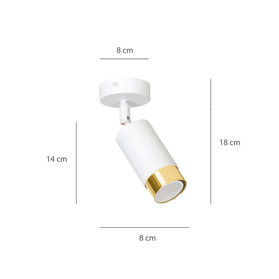 Boras wit met goud afwerking plafondspot richtbaar GU10