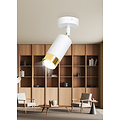 Emibig Emibig Boras plafonnier blanc avec finition dorée orientable GU10 - Éclairage élégant pour tous les intérieurs