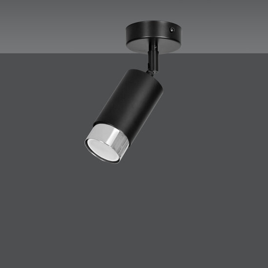Boras black ceiling spotlight GU10 with chrome luxury finish