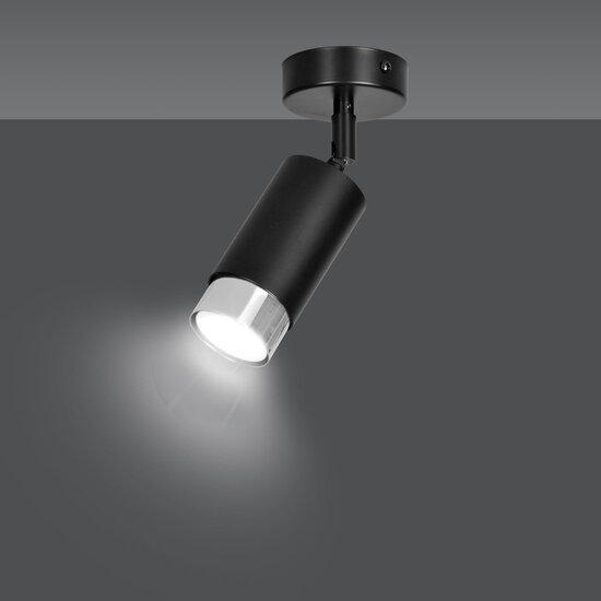 Boras black ceiling spotlight GU10 with chrome luxury finish