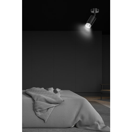 Boras black ceiling spotlight GU10 with chrome luxury finish