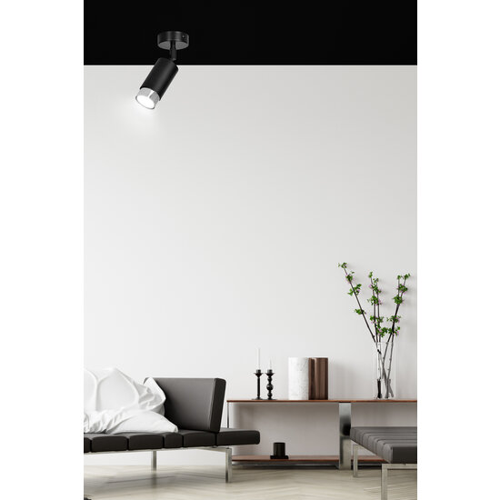 Spot de plafond Boras noir GU10 avec finition chrome luxe