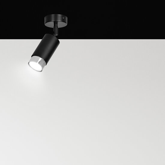 Spot de plafond Boras noir GU10 avec finition chrome luxe