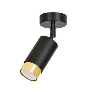 Boras black with gold finish ceiling spotlight orientable GU10