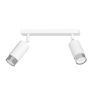 Boras double ceiling spotlight GU10 white and chrome luxury finish