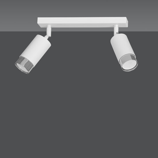 Emibig Emibig Boras doble foco de techo GU10 blanco y cromo acabado de lujo - Ideal para interiores modernos