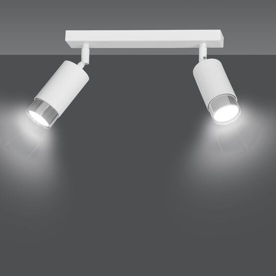 Emibig Emibig Boras doble foco de techo GU10 blanco y cromo acabado de lujo - Ideal para interiores modernos