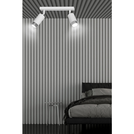 Boras Doppel-Deckenstrahler GU10 in Weiß und Chrom mit Luxus-Finish