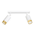 Emibig Emibig Boras doble foco de techo blanco con acabado dorado orientable GU10 - Iluminación ideal para interiores modernos