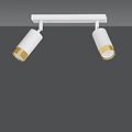 Emibig Emibig Boras doble foco de techo blanco con acabado dorado orientable GU10 - Iluminación ideal para interiores modernos