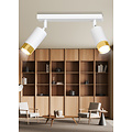 Emibig Emibig Boras double spot plafond blanc avec finition dorée orientable GU10 - Éclairage idéal pour les intérieurs modernes