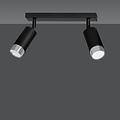 Emibig Emibig Boras 2L zwarte plafondspot GU10 met chroom luxe afwerking - Perfect voor moderne interieurs