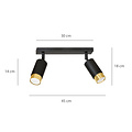 Emibig Emibig Boras 2L negro con acabado dorado foco de techo orientable GU10 - Crea un ambiente acogedor en tu hogar