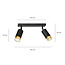 Boras 2L black with gold finish ceiling spotlight orientable GU10