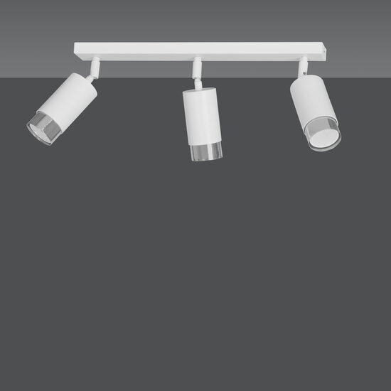 Spot de plafond Boras 3L GU10 finition luxe blanc et chrome