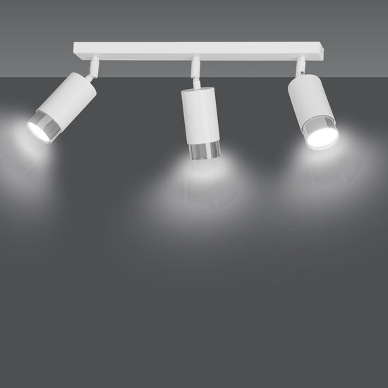 Boras 3L ceiling spotlight GU10 white and chrome luxury finish