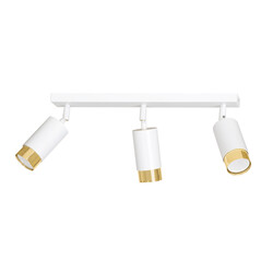 Boras 3L white with gold finish ceiling spotlight orientable GU10