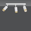 Boras 3L white with gold finish ceiling spotlight orientable GU10